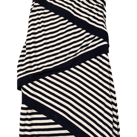 Bailey 44 Climbing Vine Asymmetric Choker Sleeveless‎ Criss Cross Stripe Dress S - Picture 5 of 12